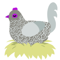 A ash and silver chicken with a double-lace pattern