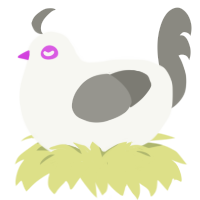 Packing Peanut, a white and ash chicken
