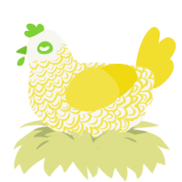 A white and yellow chicken with a double-lace pattern
