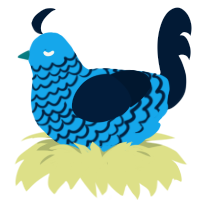 A sky and tumblr chicken with a lace pattern