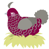 A maroon and ash chicken with a lace pattern