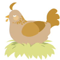 (unnamed), a beige and gold chicken with a neck-speckle pattern
