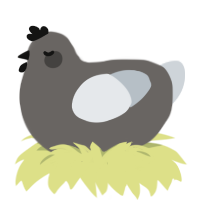 Reverse Birch, a grey and mist chicken