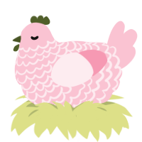 A rose chicken with a lace pattern