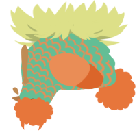 Diet Toothpaste, a turquoise and vermilion chicken with a lace pattern