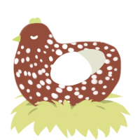Salted Pretzel, a russet and white chicken with a speckle pattern