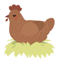 A brown chicken with a lace pattern