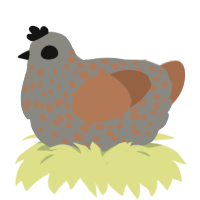 A ash and brown chicken with a speckle pattern