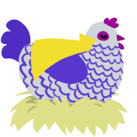 A mist and indigo chicken with a lace pattern