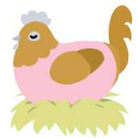 Rose, a rose and gold chicken with a head pattern