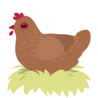 A brown chicken with a half-lace pattern