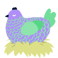 Alien Moss, a lilac and spring chicken with a lace pattern