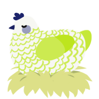 Air Baltic, a white and lime chicken with a lace pattern