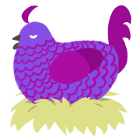 (unnamed), a blurple and plum chicken with a lace pattern