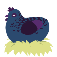Marianna, a beige and gluppy chicken with a half-lace pattern