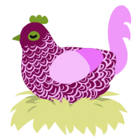 A wine and lavender chicken with a double-lace pattern
