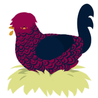 hm, a maroon and tumblr chicken with a double-lace pattern