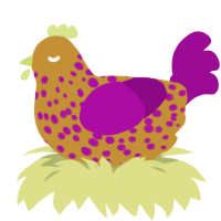 (unnamed), a gold and plum chicken with a speckle pattern