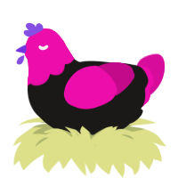 (unnamed), a sable and fuchsia chicken with a head pattern