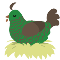 (unnamed), a viridian and bark chicken with a lace pattern