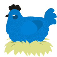 In Bloom, a sapphire chicken with a double-lace pattern