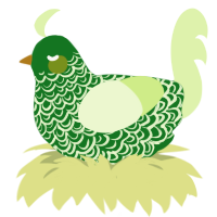 (unnamed), a leaf and apple chicken with a double-lace pattern