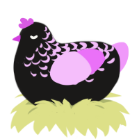 (unnamed), a sable and lavender chicken with a half-lace pattern
