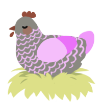 Lucy Gray, a ash and lavender chicken with a lace pattern