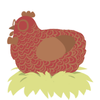 Marbled Jamón, a red and brown chicken with a double-lace pattern
