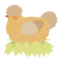 Serine, a honey and beige chicken with a lace pattern