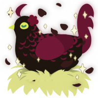 A sable and wine chicken with a half-lace pattern