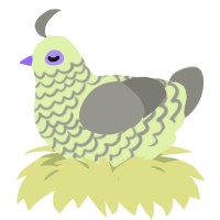 A apple and ash chicken with a lace pattern