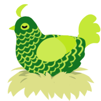 Baby Rdoactv Pickle, a leaf and lime chicken with a lace pattern