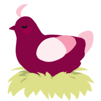 A maroon and rose chicken