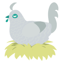 Fog, a mist and silver chicken with a lace pattern