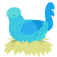 River, a aqua and sky chicken with a lace pattern