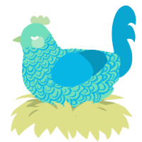 小蜜瓜, a mint and cerulean chicken with a double-lace pattern