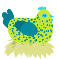 Botanical, a lime and sea chicken with a speckle pattern