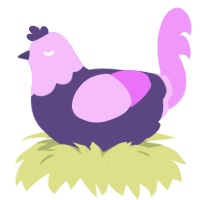 Salted Plum, a overcast and lavender chicken with a head pattern