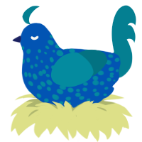 Raspberry Slush, a ultramarine and sea chicken with a speckle pattern