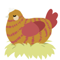 (unnamed), a gold and red chicken with a bar pattern
