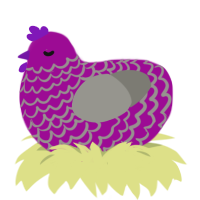 mall goth, a plum and ash chicken with a lace pattern