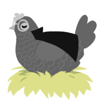 A sapphire and grey chicken with a lace pattern