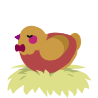 A red and gold chicken with a head pattern