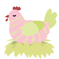 A rose and lemon chicken with a bar pattern