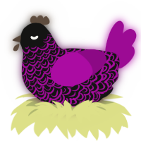 Lantern, a black and plum chicken with a double-lace pattern