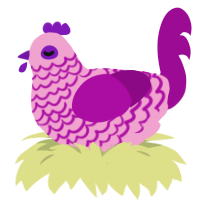 (unnamed), a pink and plum chicken with a lace pattern