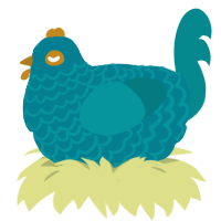 Marlin, a sea and teal chicken with a lace pattern