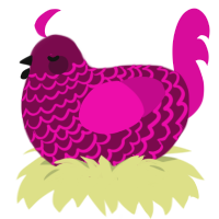 (unnamed), a wine and fuchsia chicken with a lace pattern