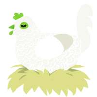 A white chicken with a double-lace pattern